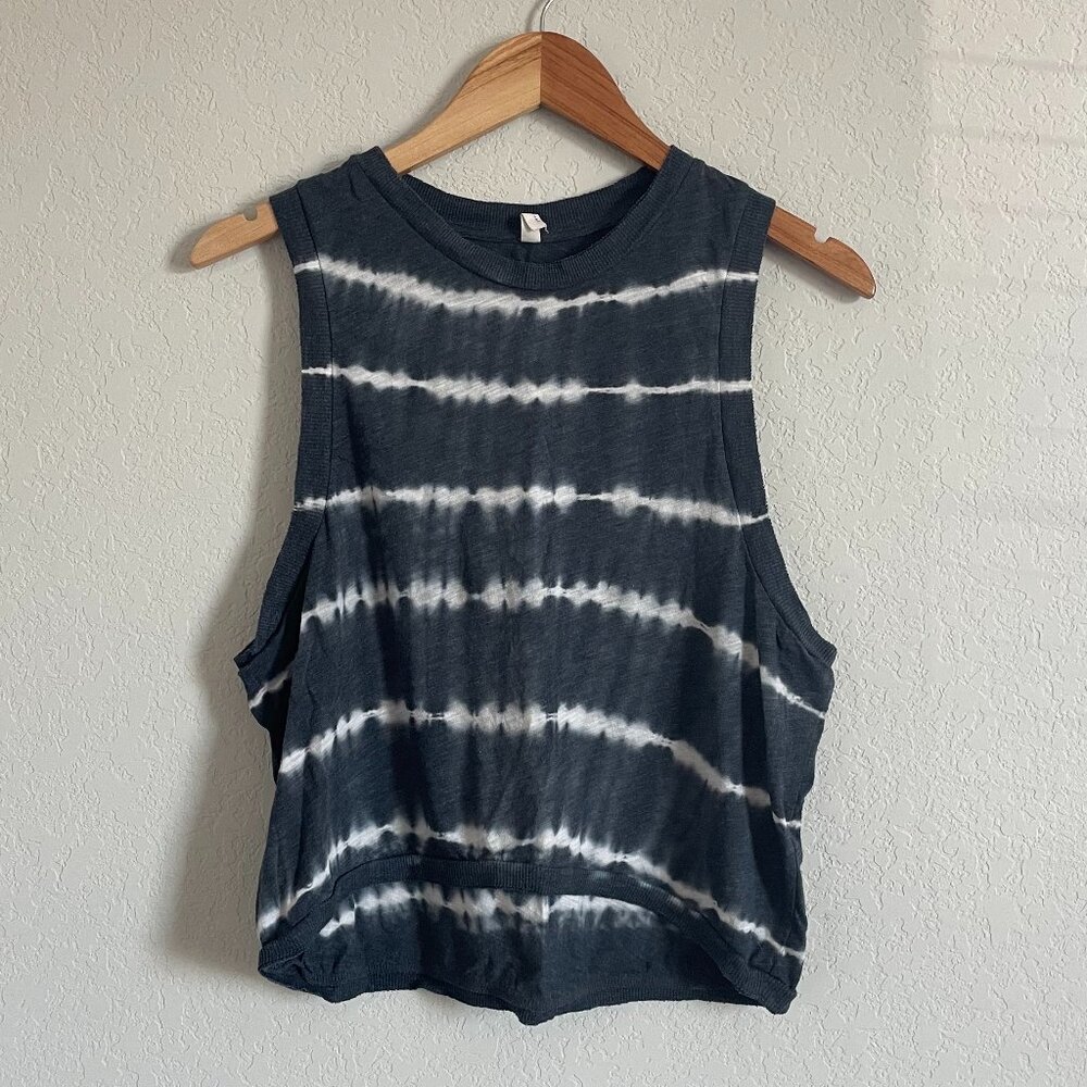 Free People Navy Tie Dye Top (Oversized) - XS